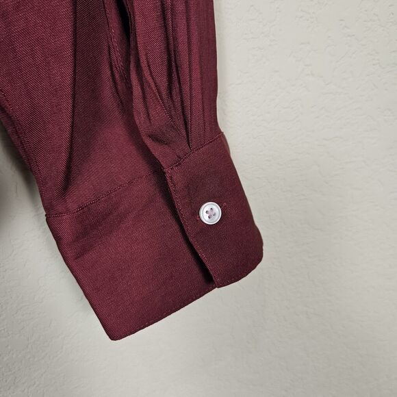 Banana Republic Twill Keyhole Blouse Size Large Brick Red Business Casual Party - Picture 7 of 11